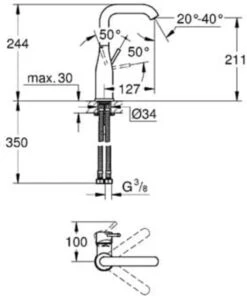 GROHE Essence New Wastafelkraan - Met EcoJoy® - Draaibare Uitloop - Zonder Waste - Chroom - 23541001 -Badkamerproducten 1000x1200 8