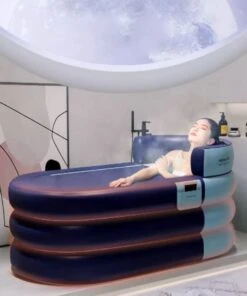 Opblaasbaar Bad - Blauw Ligbad - Zitbad Volwassenen - Ijsbad - Badkuip - Opblaasbad - Opvouwbaar Bad -Badkamerproducten 1001x1200 5