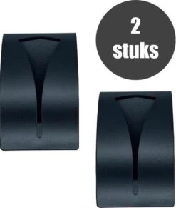 Handdoekhaak Set - RVS Zelfklevende Handdoekhaakjes - Handdoekhouder Badkamer - 2 Stuks - Zwart