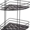 Merkloos Zwart Hoek Badkamerrekje/doucherekje 2-laags 23 Cm - Badkameraccessoires - Shampoo/zeep Rekje/houder