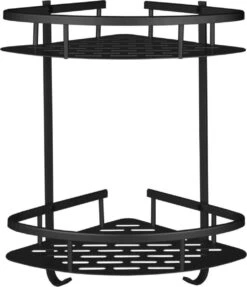 Merkloos Doucherek 2 Laags - Douche Rek Zwart Hangend - Incl 2 Haken Badkamer Accessoires -Badkamerproducten 1034x1200 2