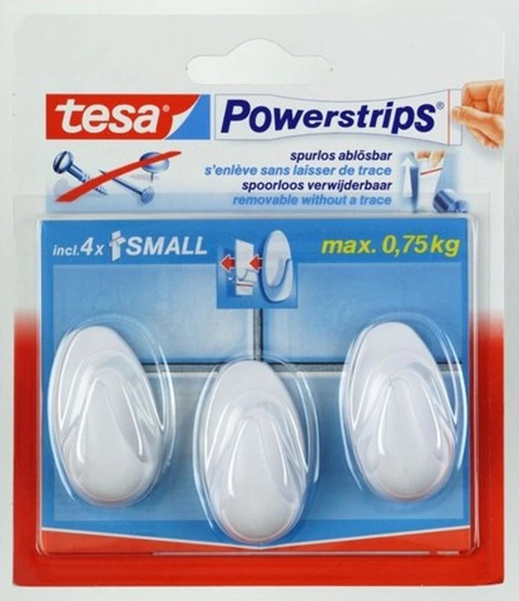Tesa Powerstrips Small Ovaal - Wit 3 Stuks 5 Tesa Powerstrips Small Ovaal - Wit 3 Stuks - Afbeelding 5