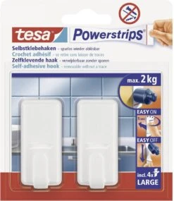Tesa Powerstrips Haken Classic Large - Wit - 2 Stuks -Badkamerproducten 1039x1200