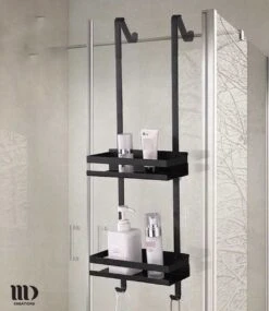 MD Creations ® – Doucherek Zonder Boren - Hangend Met Zuignappen Aan Douchewand – Douchebakje - Doucherek Haak - RVS - 74 X 25 X 10 Cm -Badkamerproducten 1040x1200 3