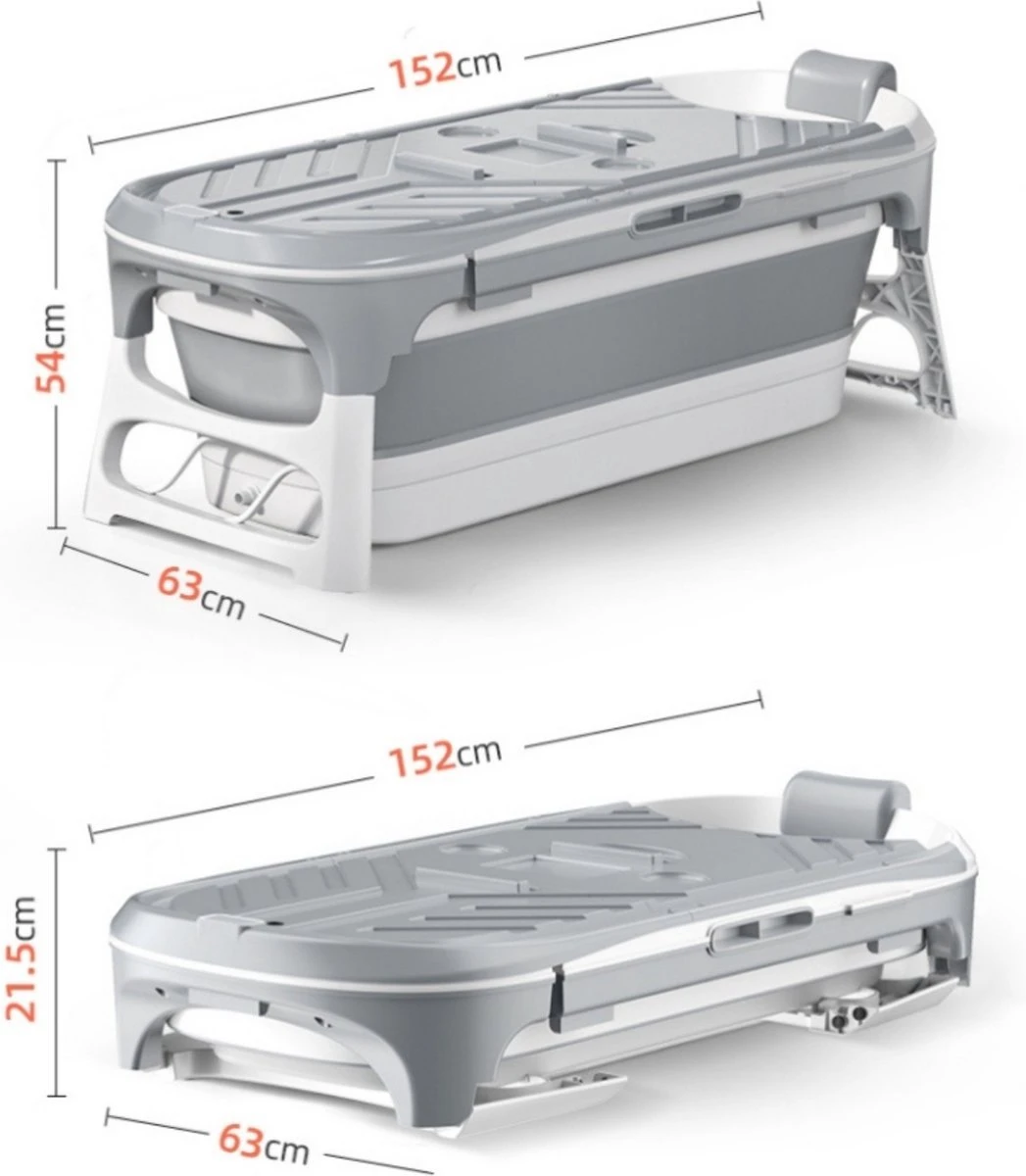 Livista® - Opvouwbaar Bad - Stoombad Grijs - Zitbad - Inklapbaar - Bath Bucket - 152 CM LANG - XL - Incl. Rugkussen, Stoommachine En Bad Accessoires 3 Livista® - Opvouwbaar Bad - Stoombad Grijs - Zitbad - Inklapbaar - Bath Bucket - 152 CM LANG - XL - Incl. Rugkussen, Stoommachine En Bad Accessoires - Afbeelding 3