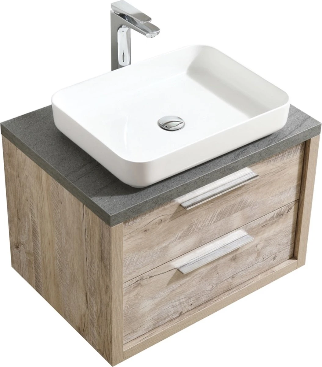 Badplaats Badkamermeubel Set Indiana 70 Cm - Hout Look - Badmeubel Met Spiegel 8 Badplaats Badkamermeubel Set Indiana 70 Cm - Hout Look - Badmeubel Met Spiegel - Afbeelding 8