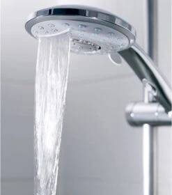 SCHÜTTE Niagara Handdouche - Douchekop Ø 15 Cm - 5 Standen - Watervaluitloop - Waterstop - Chroom -Badkamerproducten 1060x1200