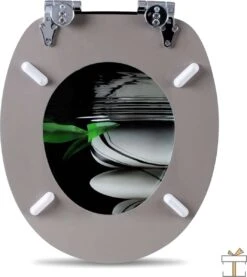 Happyment Antibacteriële Toiletbril - Met Softclose - Universeel - Toiletbrillen Met Kiezel Print - WC Bril - Toiletzitting 10 Happyment Antibacteriële Toiletbril - Met Softclose - Universeel - Toiletbrillen Met Kiezel Print - WC Bril - Toiletzitting -Badkamerproducten 1069x1200 4