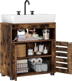 Nancy's Gaboury Badkamermeubel - Wastafelonderkast - Uitsparing - Open Vak - Openslaande Deuren - Industrieel - Bruin - Zwart - Bewerkt Hout - 60 X 30 X 63 Cm 14 Nancy's Gaboury Badkamermeubel - Wastafelonderkast - Uitsparing - Open Vak - Openslaande Deuren - Industrieel - Bruin - Zwart - Bewerkt Hout - 60 X 30 X 63 Cm -Badkamerproducten 1075x1200 3