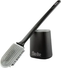 Flusive WC Borstel Met Houder Inclusief Ophangsysteem - Siliconen Toiletborstel - 2 Lifters - Flexibel - Zwart -Badkamerproducten 1083x1200