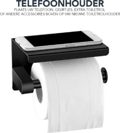 Toiletrolhouder Met Plankje - Zelfklevend Of Boren - WC Rolhouder - Incl. Handdoekhaakjes - Zwart 17 Toiletrolhouder Met Plankje - Zelfklevend Of Boren - WC Rolhouder - Incl. Handdoekhaakjes - Zwart -Badkamerproducten 1085x1200