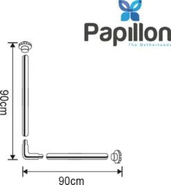 Papillon Douchegordijnstang - 90x90 Cm - Aluminium - Wit 8 Papillon Douchegordijnstang - 90x90 Cm - Aluminium - Wit -Badkamerproducten 1107x1200 1