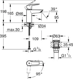 GROHE QuickFix Start Wastafelkraan - S-size - Met Waste - Mat Zwart -Badkamerproducten 1107x1200 4