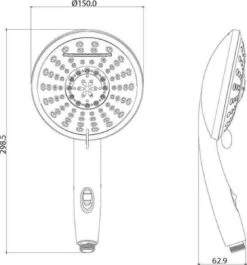 SCHÜTTE Niagara Handdouche - Douchekop Ø 15 Cm - 5 Standen - Watervaluitloop - Waterstop - Chroom -Badkamerproducten 1118x1200 1