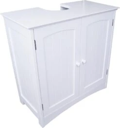 Wastafelkast - Badkamermeubel Met Uitsparing - 60 X 60 X 30 Cm - Wit - Badkamerkast