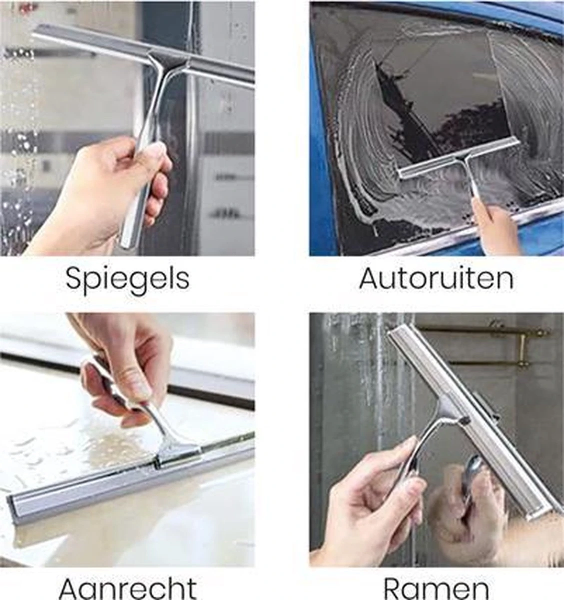 Aquafy Raamwisser RVS - Incl. Douchespons - Douchetrekker Voor Badkamer - Raamwisser Douche - Douchewisser RVS - Luxe Trekker Met Ophanghaak 4 Aquafy Raamwisser RVS - Incl. Douchespons - Douchetrekker Voor Badkamer - Raamwisser Douche - Douchewisser RVS - Luxe Trekker Met Ophanghaak - Afbeelding 4