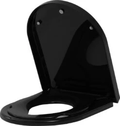 Kamyra® Antibacteriële Toiletbril Met Verkleiner & Softclose - Voor Volwassenen/Kinderen - Toiletbrillen, WC Bril, Brillen, Toiletzitting - D-Vorm - 45.4x36.1 Cm - Zwart -Badkamerproducten 1145x1200 2