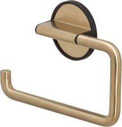 Tiger Tune - Toiletaccessoireset - Toiletborstel Met Houder - Toiletrolhouder Zonder Klep - Handdoekhaak – Messing Geborsteld / Zwart -Badkamerproducten 1150x1200