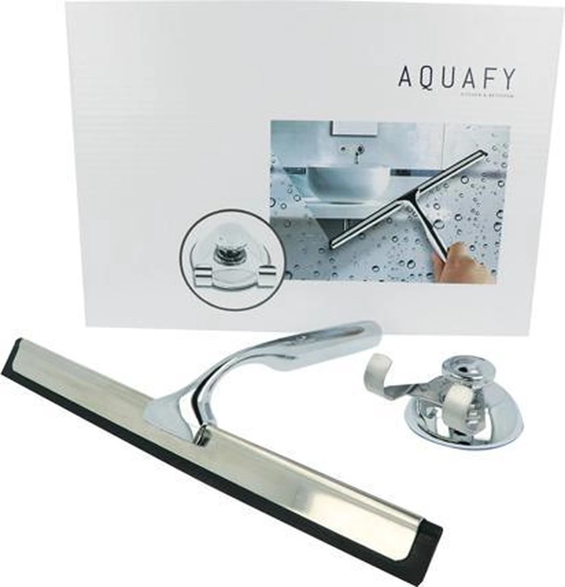 Aquafy Raamwisser RVS - Incl. Douchespons - Douchetrekker Voor Badkamer - Raamwisser Douche - Douchewisser RVS - Luxe Trekker Met Ophanghaak 5 Aquafy Raamwisser RVS - Incl. Douchespons - Douchetrekker Voor Badkamer - Raamwisser Douche - Douchewisser RVS - Luxe Trekker Met Ophanghaak - Afbeelding 5