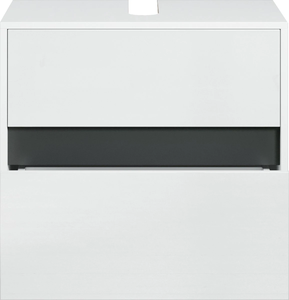 Wastafel Onderkast Stockholm 67cm Wit Badkamerkast Staand 2 Wastafel Onderkast Stockholm 67cm Wit Badkamerkast Staand - Afbeelding 2