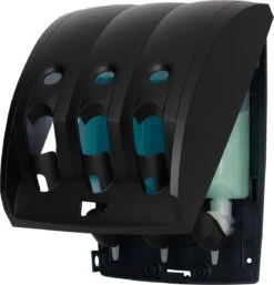 Aquathof, Zeepdispenser, Mat Zwart, 3 Kamer, 3 Reservoirs, 3x350ml, Hangend, Wandmontage -Badkamerproducten 1155x1200 2