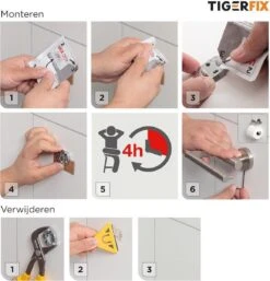 Tiger TigerFix Type 2 - Tiger Accessoires Monteren Zónder Boren -Badkamerproducten 1155x1200