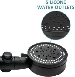 Imperatoris | DoucheSet - Douchekop Met Slang, Houder & Badmuts/Douchemuts - Waterbesparend – Hoge Druk – Regendouche - Zwart Mat -Badkamerproducten 1159x1200