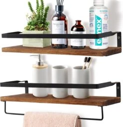 Zwevende Wandplank - 2 Stuks - 40cm - Handdoekhouder En 8 Haakjes - Badkamerplank Decoratieve Muur Opbergplanken Voor Badkamer Slaapkamer, Woonkamer, Keuken Plank 21 Zwevende Wandplank - 2 Stuks - 40cm - Handdoekhouder En 8 Haakjes - Badkamerplank Decoratieve Muur Opbergplanken Voor Badkamer Slaapkamer, Woonkamer, Keuken Plank -Badkamerproducten 1164x1200 3