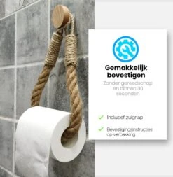 Jelta Toiletrolhouder Zonder Boren- Wc Rolhouder - Zuignap - Zelfklevend - Hout En Touw -Badkamerproducten 1170x1200 1
