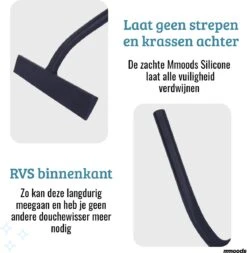 Mmoods Douchewisser Zwart - Douche Trekker Met Zuignap - Vloerwisser Badkamer - Vloertrekker RVS -Badkamerproducten 1171x1200 2