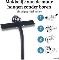 Mmoods Douchewisser Zwart - Douche Trekker Met Zuignap - Vloerwisser Badkamer - Vloertrekker RVS -Badkamerproducten 1172x1200 1