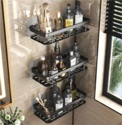 Merkloos Jawes- Wandrek- Zwart- 2stuks- Doucherek- Zonder Te Boren- Wandrek Zonder Boren- Wandrekje -Badkamerproducten 1172x1200 4