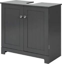 Mara Wastafel Onderkast - Badkamerkast - Wastafelmeubel - Badkamermeubel - Praktisch - Donkergrijs - MDF - 60 X 29 X 60 Cm