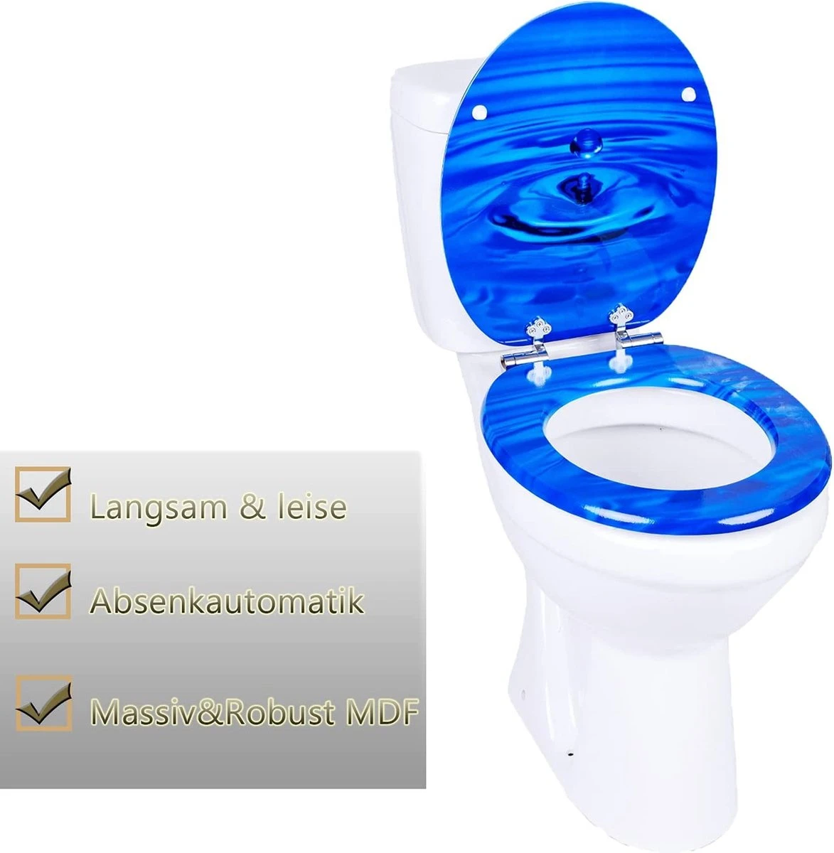 IGOODS WC-brillen - Toiletbrilhoes - 1 St - Universeel - Toiletdeksel Met Softclose - Houten Toiletdeksel - Marineblauw 5 IGOODS WC-brillen - Toiletbrilhoes - 1 St - Universeel - Toiletdeksel Met Softclose - Houten Toiletdeksel - Marineblauw - Afbeelding 5