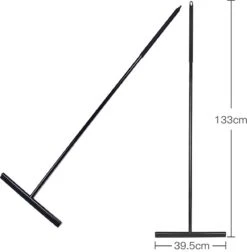 Vloerwisser - RVS - Vloertrekker Met Steel - Badkamer - Douchewisser Zwart - Douchetrekker -Badkamerproducten 1175x1200