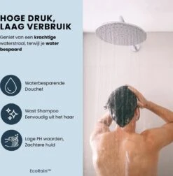 EcoRain™ Waterbesparende Douchekop Mark Met WATERFILTER - 50% Waterbesparend - Regendouche - 5 Sproeistanden - Hoge Druk - Betere Huid - Handdouche - Luxe Moderne Douchekop - Hoge Kwaliteit - Chrome -Badkamerproducten 1176x1200 3