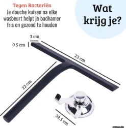 Mmoods Douchewisser Zwart - Douche Trekker Met Zuignap - Vloerwisser Badkamer - Vloertrekker RVS -Badkamerproducten 1177x1200 1