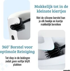 Mmoods WC Borstel Met Houder Hangend Zwart - Toiletborstel Siliconen Industrieel Design -Badkamerproducten 1179x1200