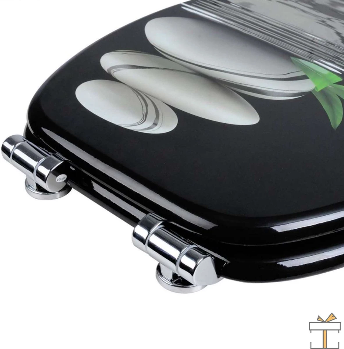 Happyment Antibacteriële Toiletbril - Met Softclose - Universeel - Toiletbrillen Met Kiezel Print - WC Bril - Toiletzitting 6 Happyment Antibacteriële Toiletbril - Met Softclose - Universeel - Toiletbrillen Met Kiezel Print - WC Bril - Toiletzitting - Afbeelding 6