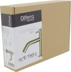 Differnz Wastafelkraan Gebogen – Kraan Koud Water – Toiletkraan – Mat Goud -Badkamerproducten 1183x1200 5