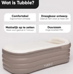 Tubble® Royale Air Bath - 255L - Ambient Taupe - Opblaasbaar Ligbad – Voor Volwassenen -Badkamerproducten 1186x1200 2