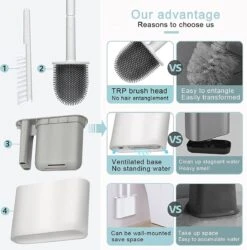 Merkloos WC Borstel Met Houder | WC Borstel | Vrijstaand | Flexibel | Wit | Inclusief Ophangsysteem En Gratis Borsteltje -Badkamerproducten 1187x1200 2