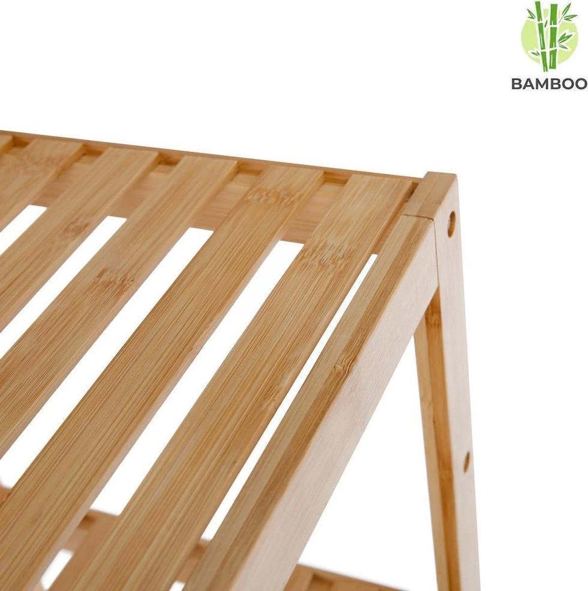 Merkloos Decopatent® Houten Bankje Van Bamboe - Badkamer - Opbergrek - Badkamerkast Rek - Open Badkamerbankje - Opbergen Handdoeken Rek 2 Merkloos Decopatent® Houten Bankje Van Bamboe - Badkamer - Opbergrek - Badkamerkast Rek - Open Badkamerbankje - Opbergen Handdoeken Rek - Afbeelding 2