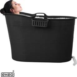 EKEO Zitbad - 210L - Mobiele Badkuip - Bath Bucket - Zwart -Badkamerproducten 1197x1200 8