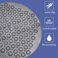 Merkloos TDR-Antislip Mat - 55x55CM - Rond - Grijs - Badmat Badkamer - Douchemat - Badkamermat - Antislipmat Voor Douche -Badkamerproducten 1198x1200 22