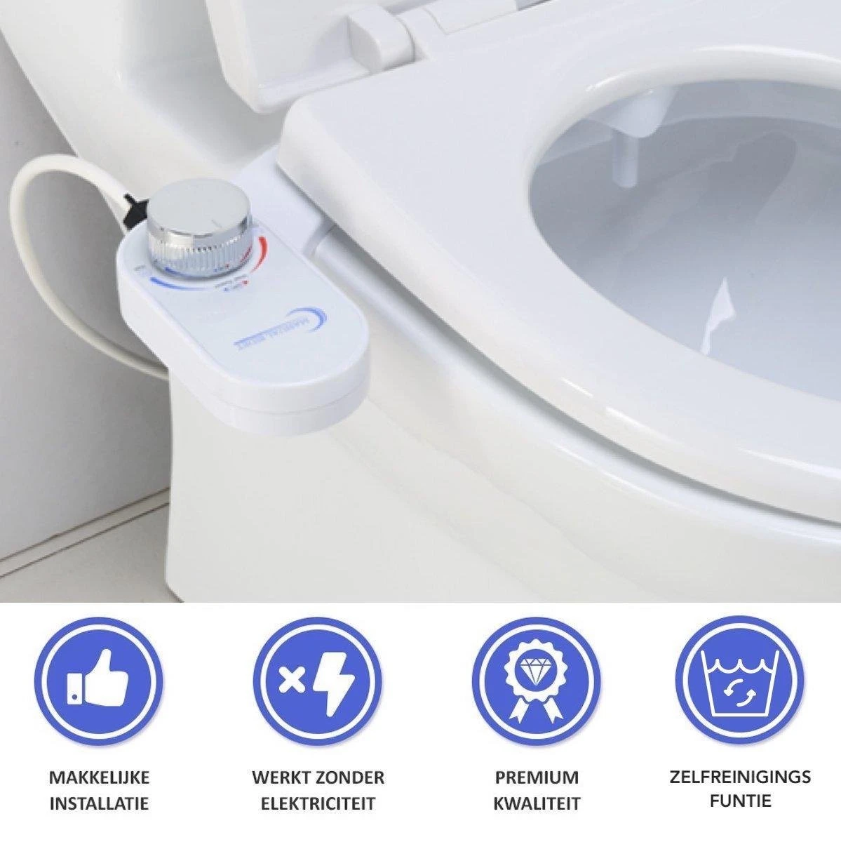 Bidet Handdouche Toilet Sproeier Shattaf Sprayer WC Papier Besparend - Enkel Spray Koud Water - Badkamer Accessoires - Freshole® 1 Bidet Handdouche Toilet Sproeier Shattaf Sprayer WC Papier Besparend - Enkel Spray Koud Water - Badkamer Accessoires - Freshole®