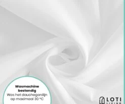 Loti Living Douchegordijn Anti Schimmel – Wit - Inclusief Ringen – Waterdicht - Polyester - Douchegordijn 180x200 Cm -Badkamerproducten 1200x1000 10