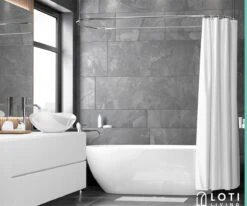 Loti Living Douchegordijn Anti Schimmel – Wit - Inclusief Ringen – Waterdicht - Polyester - Douchegordijn 180x200 Cm -Badkamerproducten 1200x1000 7