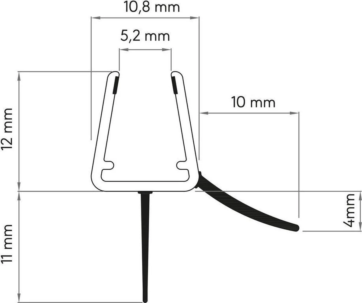 Sealskin Douchedeurafdichting Met Waterkering - Glasdikte 6 Tot 8 Mm - Lekstrip - Douchedorpel - Douchestrip - Waterstopper 6 Sealskin Douchedeurafdichting Met Waterkering - Glasdikte 6 Tot 8 Mm - Lekstrip - Douchedorpel - Douchestrip - Waterstopper - Afbeelding 6