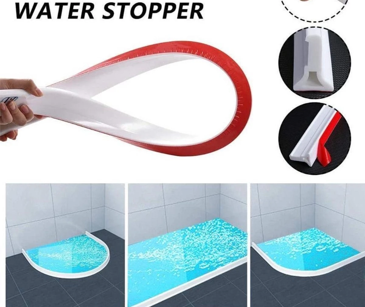 Merkloos Siliconen Waterkering - 200cm 200 Cm Douche Douchebak Douchegordijn Waterstopper Waterdorpel Waterdrempel Water Dorpel Douche Water Drempel Water Dorpel Waterdrempel 5 Merkloos Siliconen Waterkering - 200cm 200 Cm Douche Douchebak Douchegordijn Waterstopper Waterdorpel Waterdrempel Water Dorpel Douche Water Drempel Water Dorpel Waterdrempel - Afbeelding 5